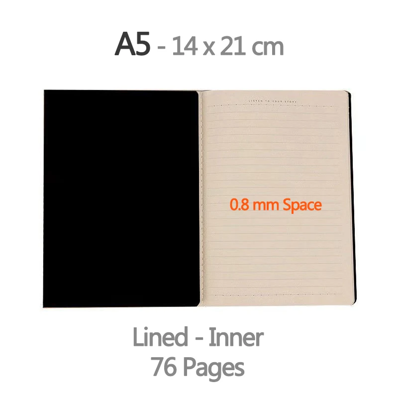 

Крафт-бумажный блокнот А5 черного цвета