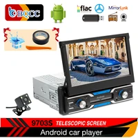 free shipping android 11 7 hd touch screen 1 din radio stereo car mp5 player auto bulit in gps wifi retractable screen stereo