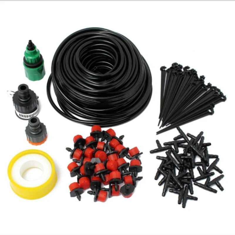 

DIY Drip Irrigation System Garden Hose W/Adjustable Drip Head Auto Irrigation System Kit for Patio Lawn Vegetable Garden