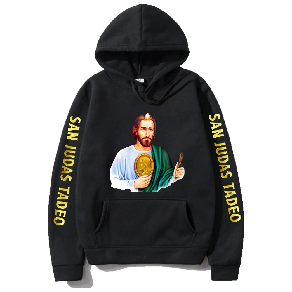 

Mexican Believer Saint Jude 2D Print Hoodie Adult Men'S Four Seasons Oversized Comfortable Pullover Ladies Multi-Color Outdoor