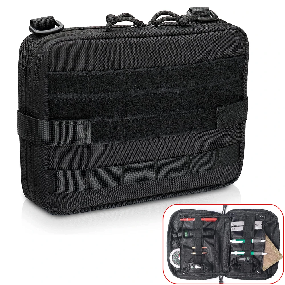 

Tactical Admin Molle Pouch EDC EMT Utility Bag Clamshell Design 1000D Nylon Attachment Pouch Medical Emergency Bag for Hunting