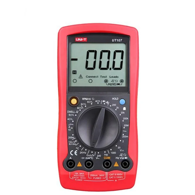 

UT107 Automobile Multimeter Car Voltage Meter Dwell Tach Meter Truck Battery Tester