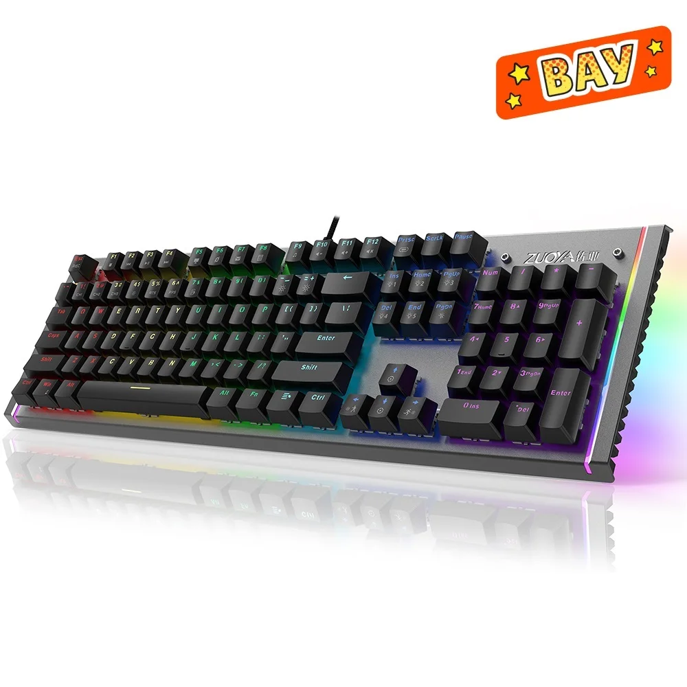 

Game Mechanical Keyboard LED Backlit Anti-ghosting Blue/Red/Black Switch wired gaming Keyboard Russian/English for laptop