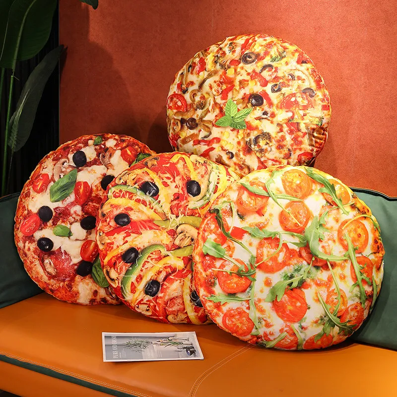 

Creative Simulation Pizza Plush Throw Pillow Toy Cute Stuffed Food Bacon Seafood Beef Pizza Plushies Cushion Anime Soft KidsToys