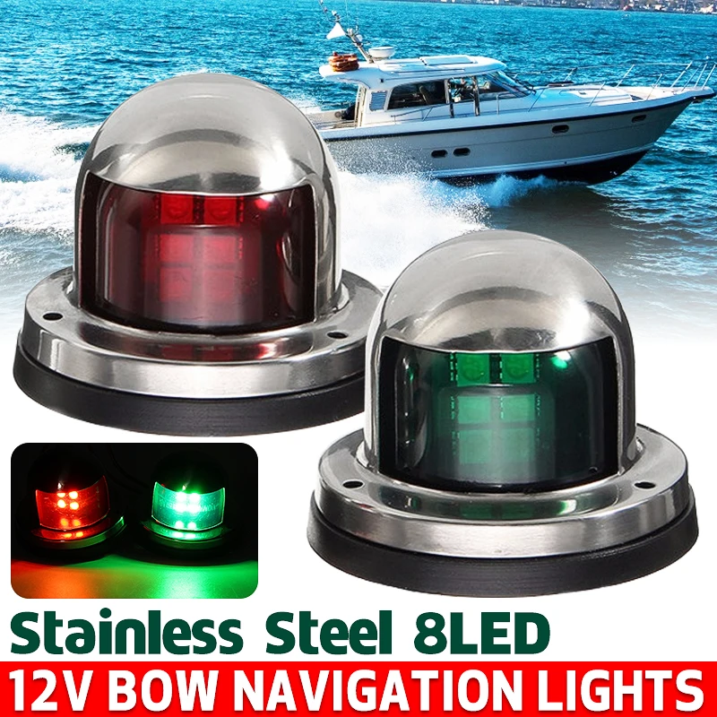 

2PCS Boat Navigation Light Indicator Lights LED 12V Waterproof Red Green Marine Boat Side Lights Yacht Sailing Signal Lamp