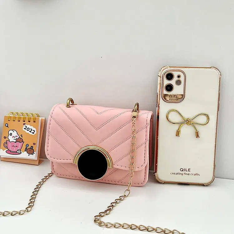 Fashion Spring Summer New Children Bags Korean Girls Boys Princess Mini Shoulder Messenger Bag with Chain