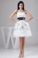 free shipping 2016 new design hot sale knee length formal princess custom sizecolor short beading ball gown bridesmaid dress