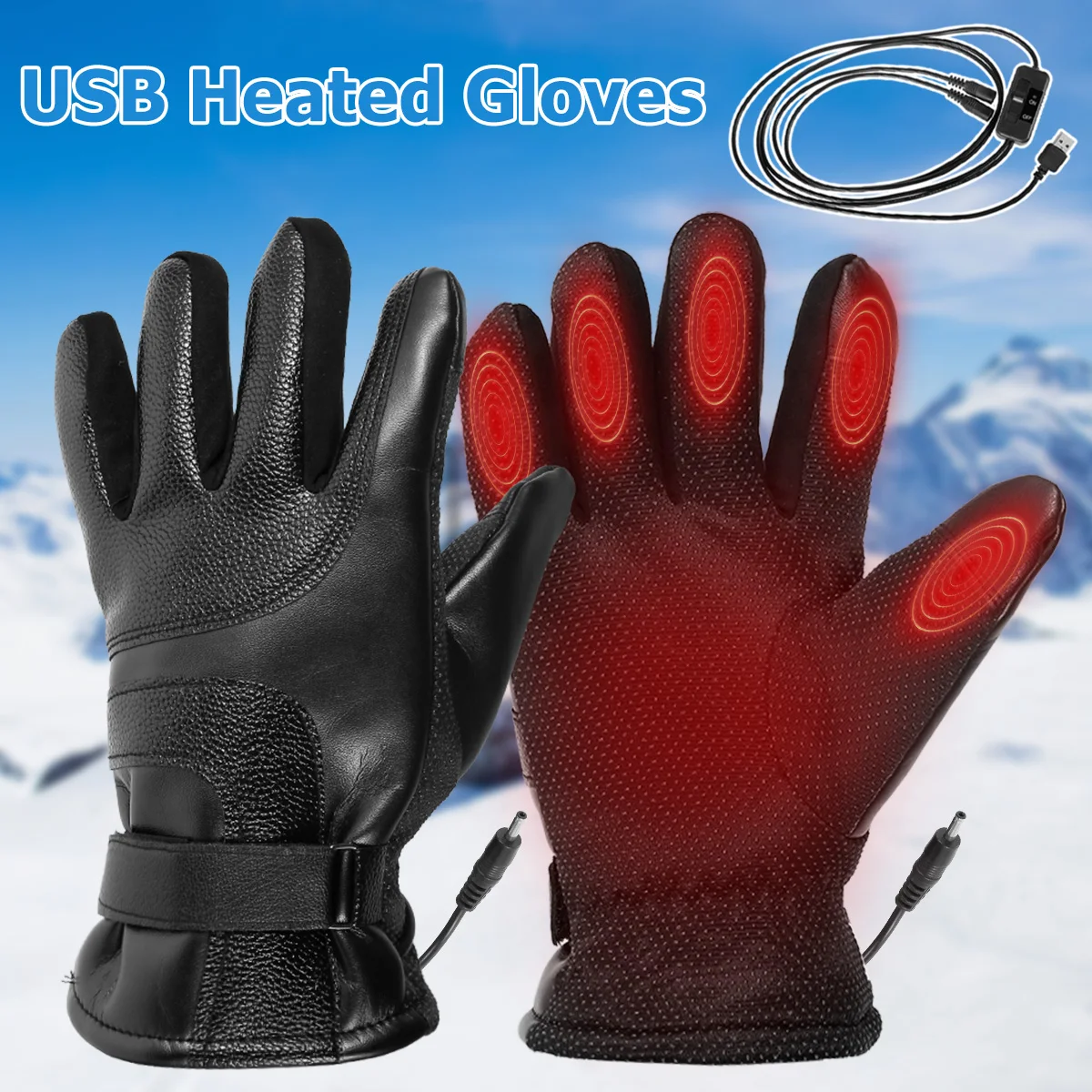 

new Heated Gloves Rechargeable Touchscreen USB Heated Gloves for Women Men Anti-skid Electric Heated Gloves Hand Warmer Mittens
