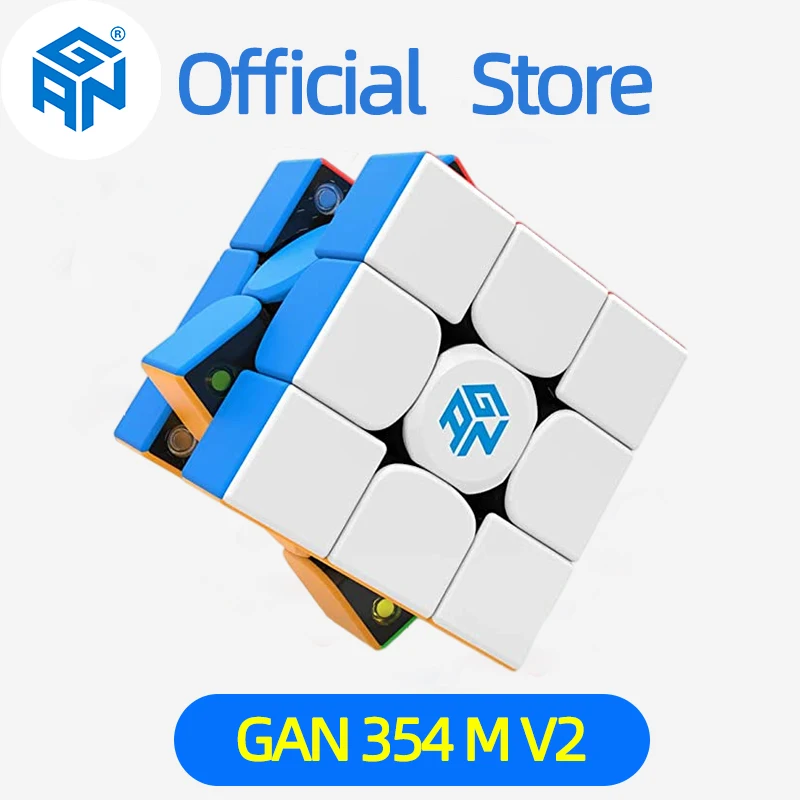 

GAN 354 M V2 Magnetic Speed cube Stickerless 354M 3x3 Speedcube 3x3x3 Professional Magic Cube Toys for Children