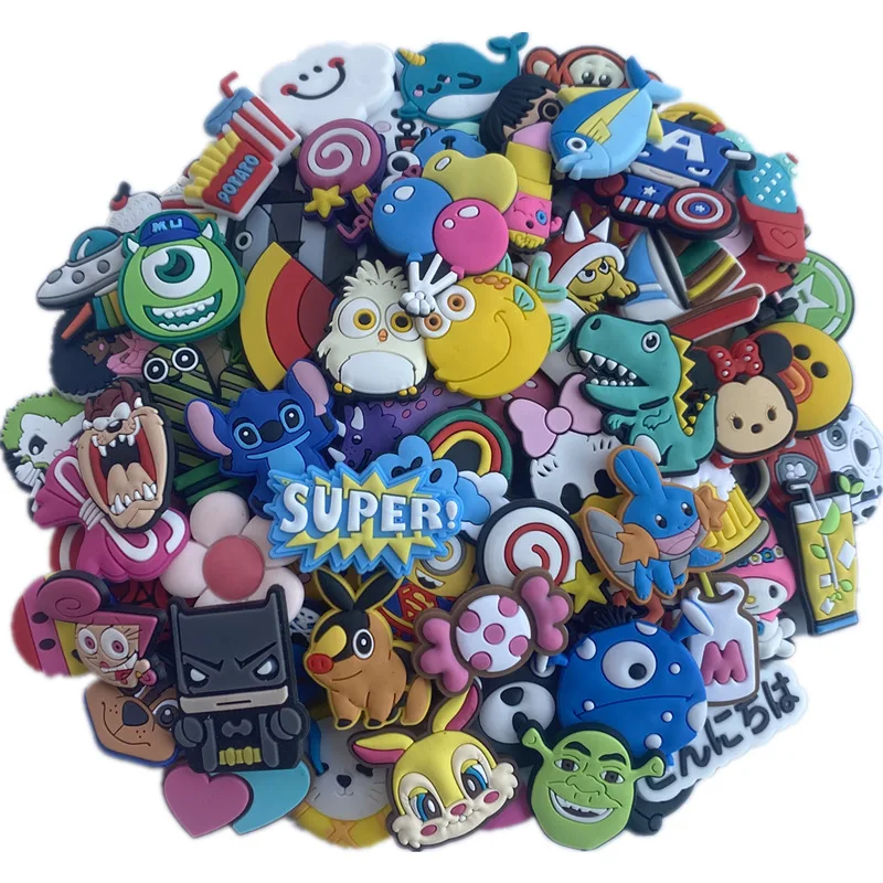 Mixstyle 100 120PCS Game Movies Charms For Croc Cute Kawaii Anime Cartoon Shoe Decoration Buckle Accessories Party Gifts