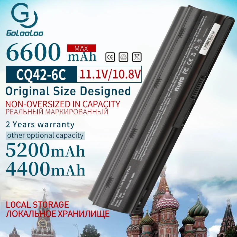 

GOLOOLOO 6600mAh MU06 New Laptop Battery for HP MU09 CQ42 G62 CQ32 CQ43 CQ56 CQ62 CQ72 DM4 DV5 DV6 DV7 G4 G6 G7 G32 593553-001