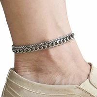 ankle bracelet stainless steel anklet for women men beach foot jewelry leg chain