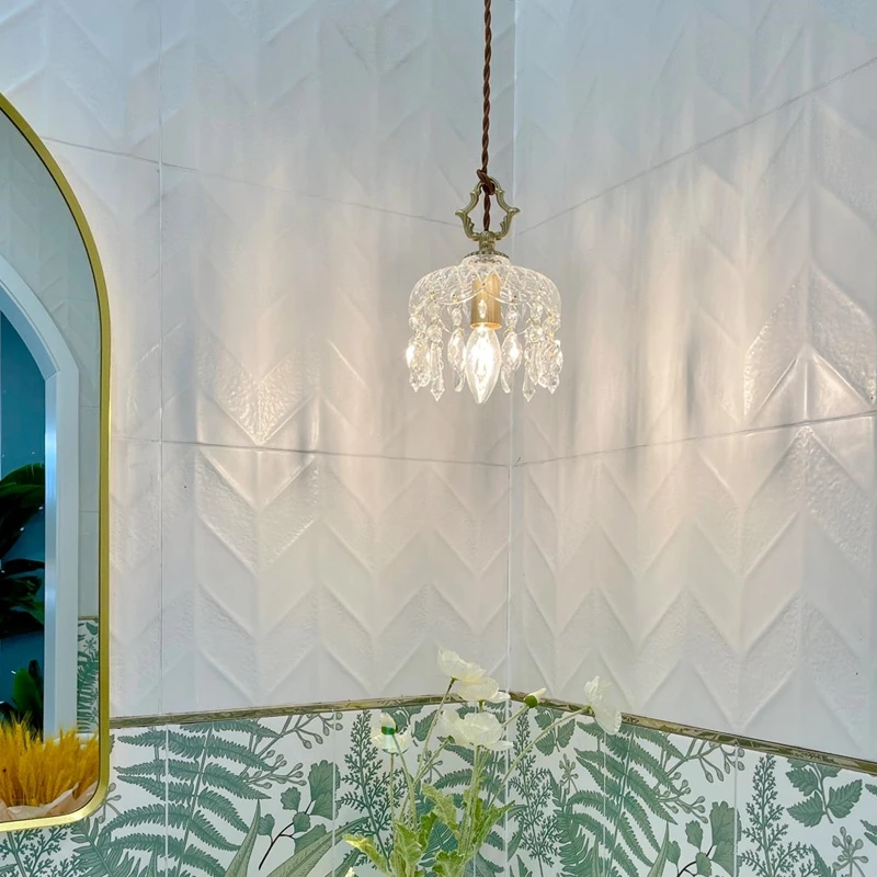 Современная подвесная стеклянная люстра для спальни