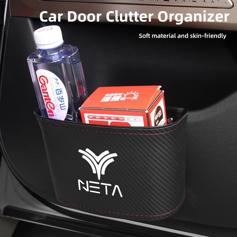 Car Door Storage Box ABS Leather Seatback Side Organiser Interior Accessories For NETA V Nezha U NO1