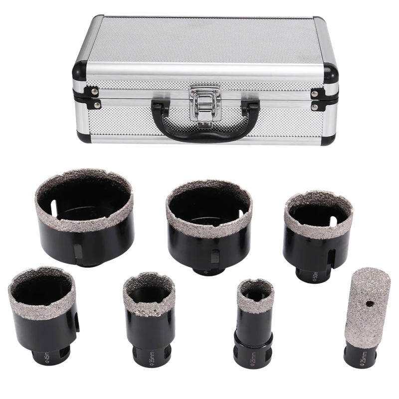 

Набор сверл M14 для алмазной плитки, набор сверл для плитки из стекла, 25/35/45/50/65/75 мм с наконечниками 25 мм, для угловой шлифовальной машины