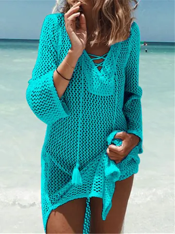 EDOLYNSA Белая вязаная парео из акрила