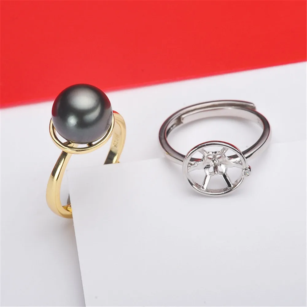 

Аксессуары «сделай сам» из жемчуга, серебро 925 пробы, консилер, фотокольцо, пустой держатель, может быть отрегулирован с помощью 8-10 мм круглы...