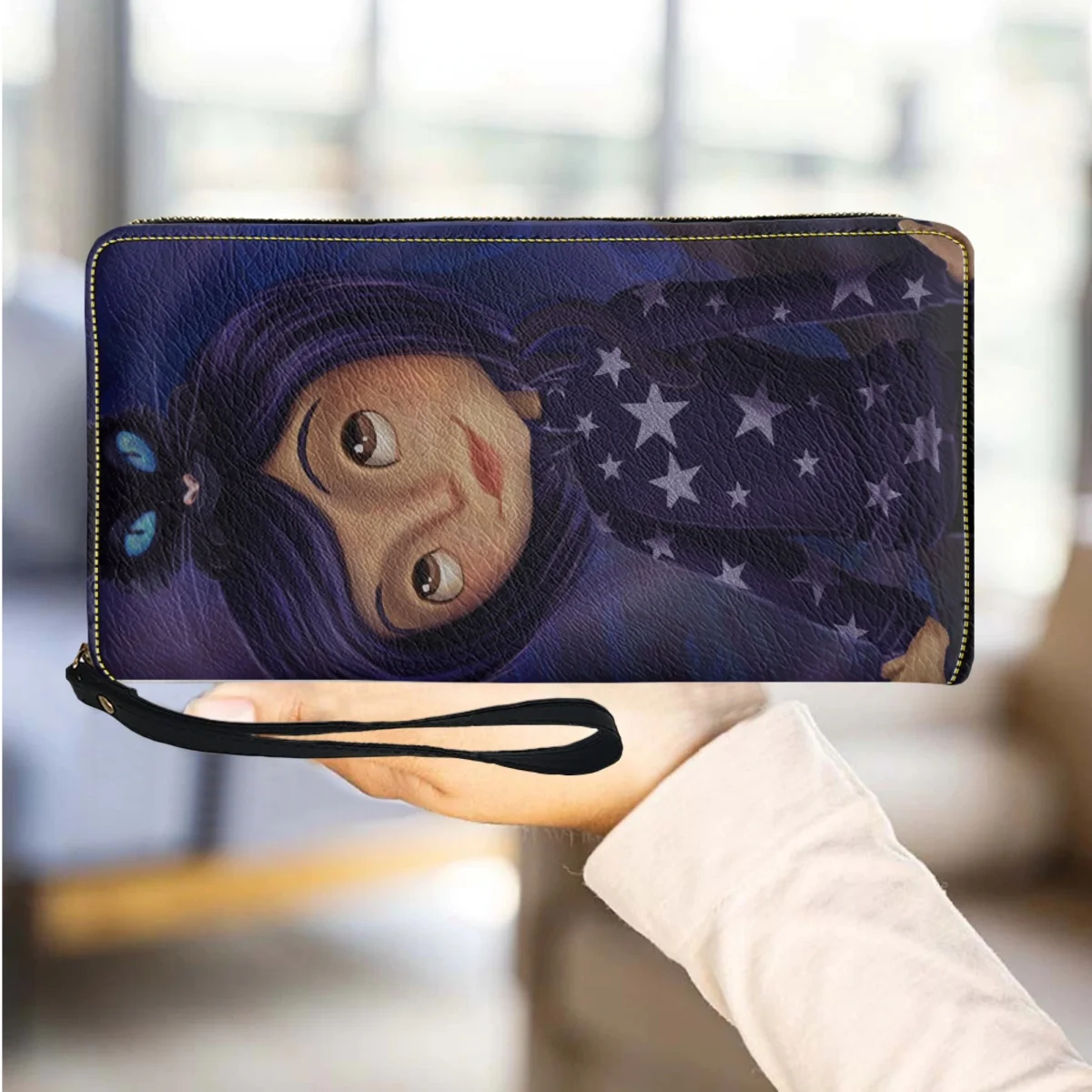 

Длинный кошелек Coraline The Secret Door Design, многофункциональный уличный модный держатель для карт, сумочка для телефона, кошелек, ужас, подарок на Хэллоуин, новинка