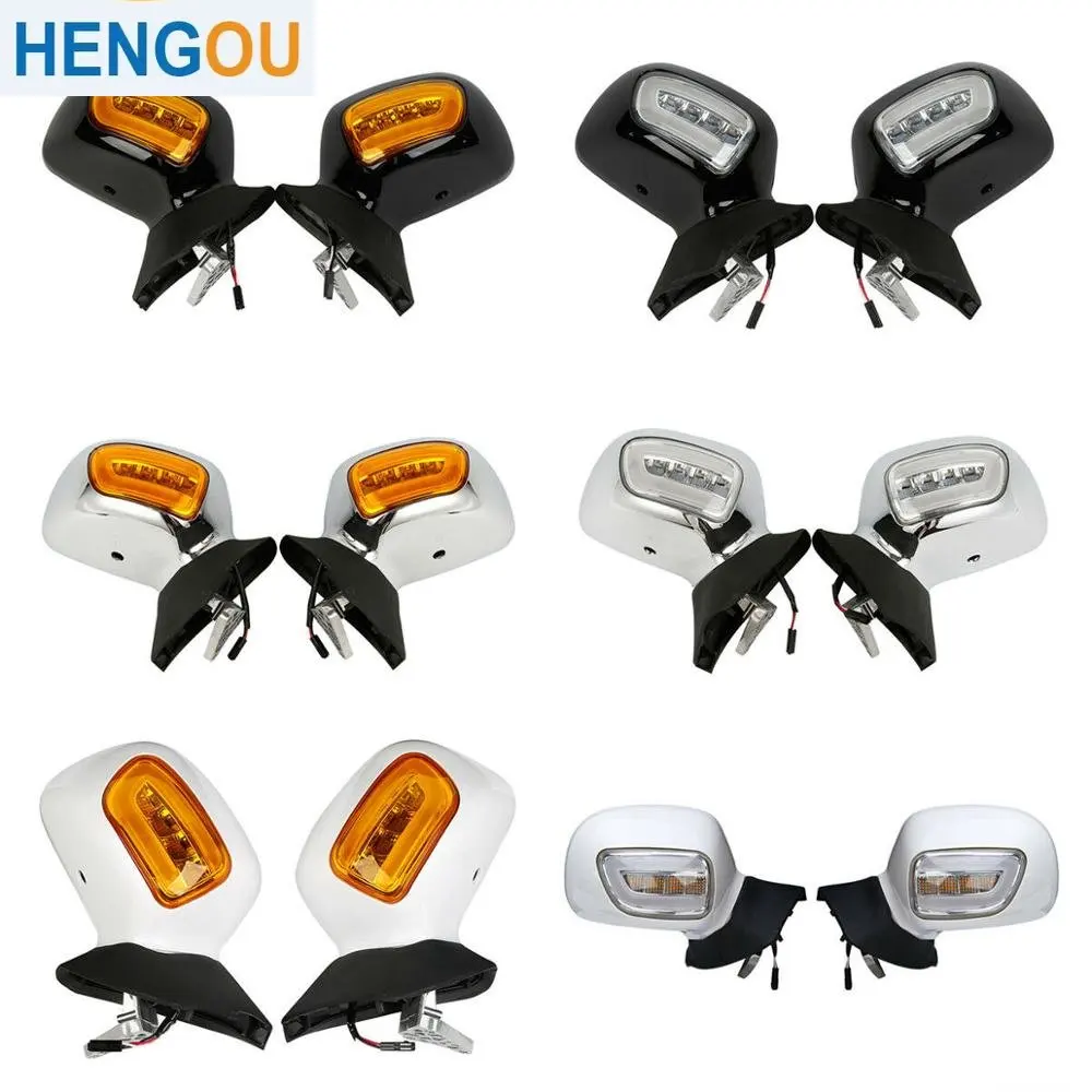 

Motorcycle Left Right Rearview Mirrors W/ LED Turn Signals For Honda Goldwing GL1800 2001-2017 2016 2015 2014 2013 2012 2011 10