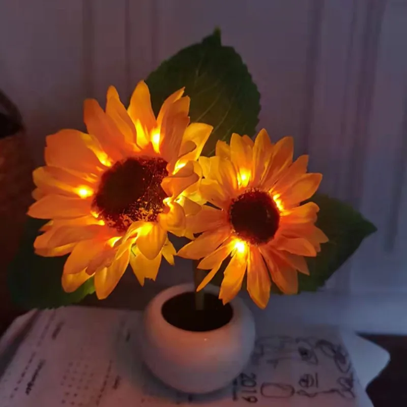 

Mother's Day Led Sunflower Tree Lights Table Lamp Fairy Rose Night Light Home Party Christmas Wedding Bedroom Decoration Gift