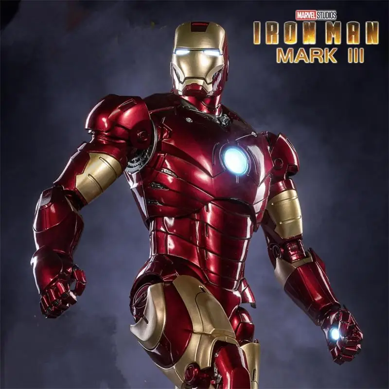 

ZD 1/5 Iron Man 36CM MK3 Original Marvel legends LED lighting 10th Anniversary Memorial Collect Tony Stark Model Action Figure