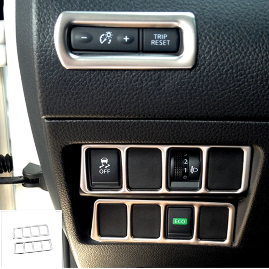 

For Nissan X-TRAIL Xtrail T32 2013 -2016 Qashqai J11 2014-2016 LHD Car Fog Lamps Eco Adjust Switch Control Trim Sticker