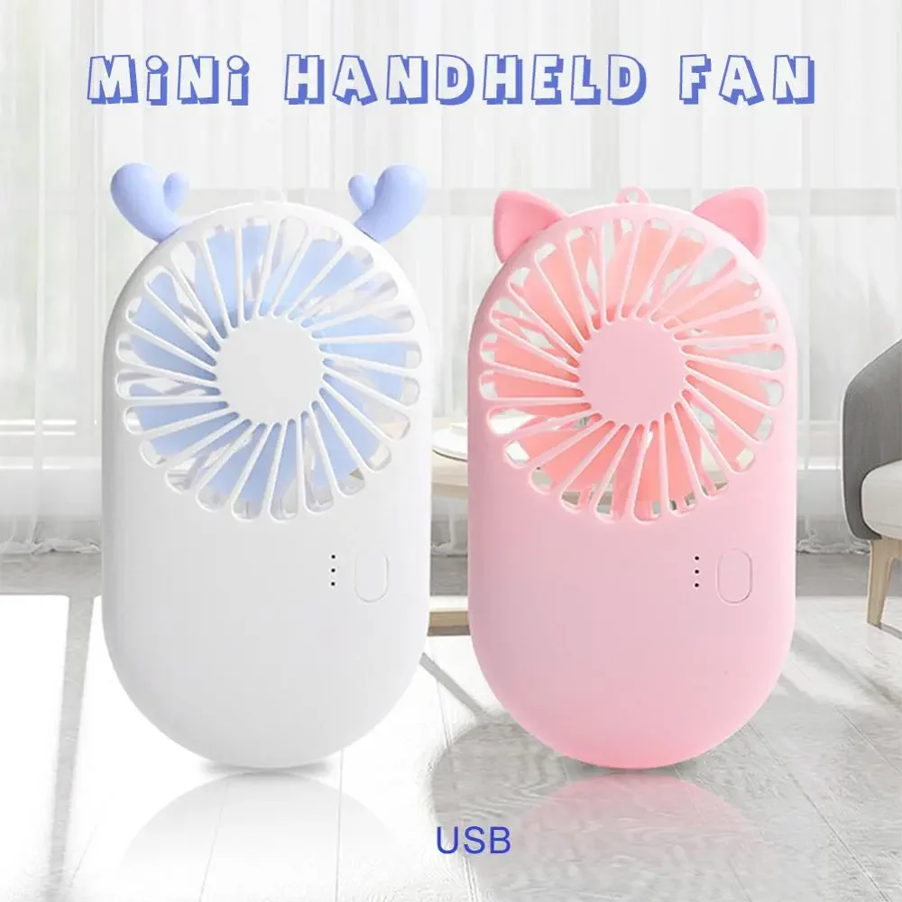 

Summer 1pc Cute Portable Mini Handheld USB Chargeable Desktop Fans 3 Mode Adjustable Summer Cooler For Outdoor Travel Office