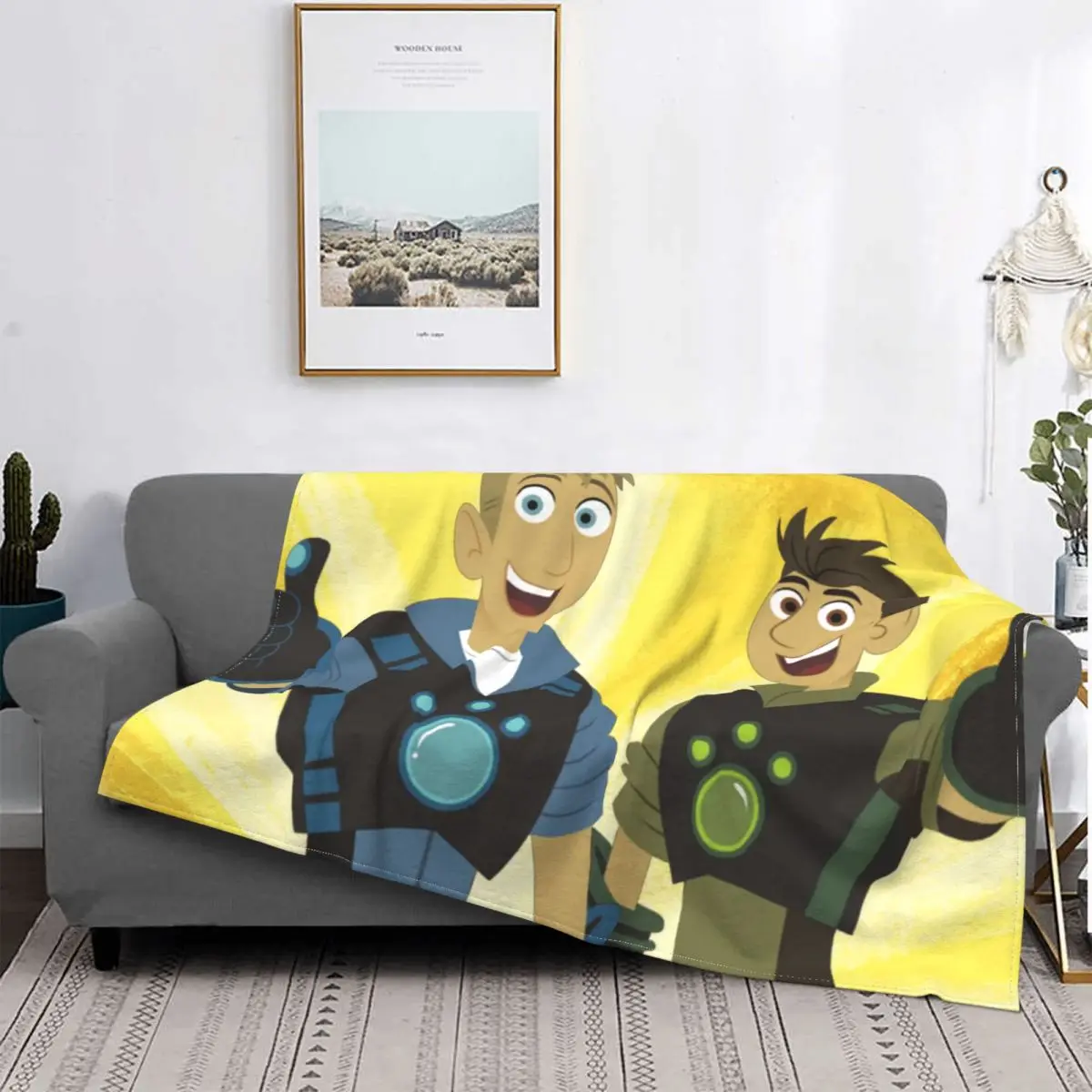

Wild Kratts Thumbs Up Blankets Fleece Printed Educational Animation Portable Soft Throw Blanket for Sofa Bedroom Quilt
