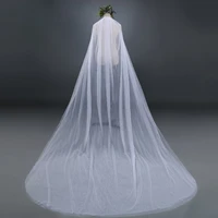 2t wedding veil long soft bridal veils two layer ivory white bride veil 3m length