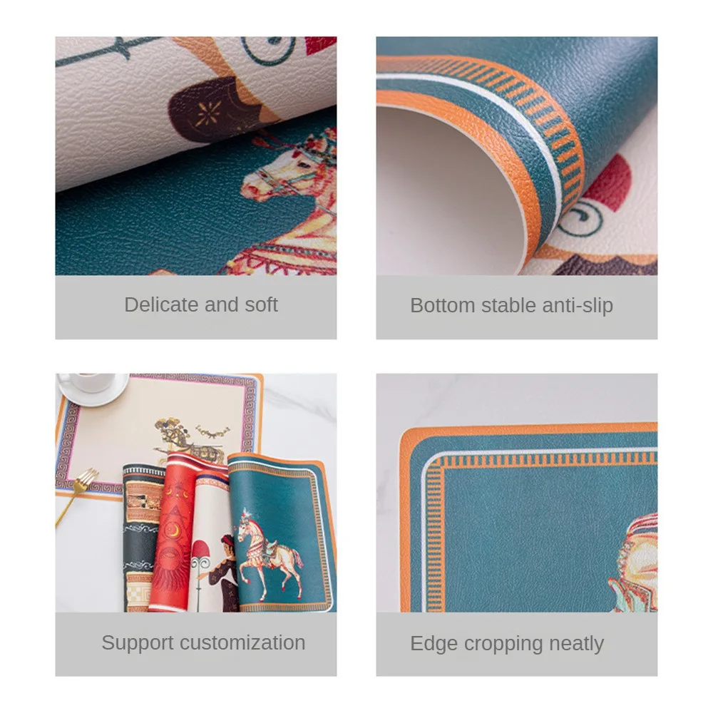 

Коврик для стола в скандинавском стиле, теплоизоляция, защита от ожогов, водонепроницаемый и маслостойкий кожаный, Настольные принадлежности, коврик для еды из ПВХ, новый стиль