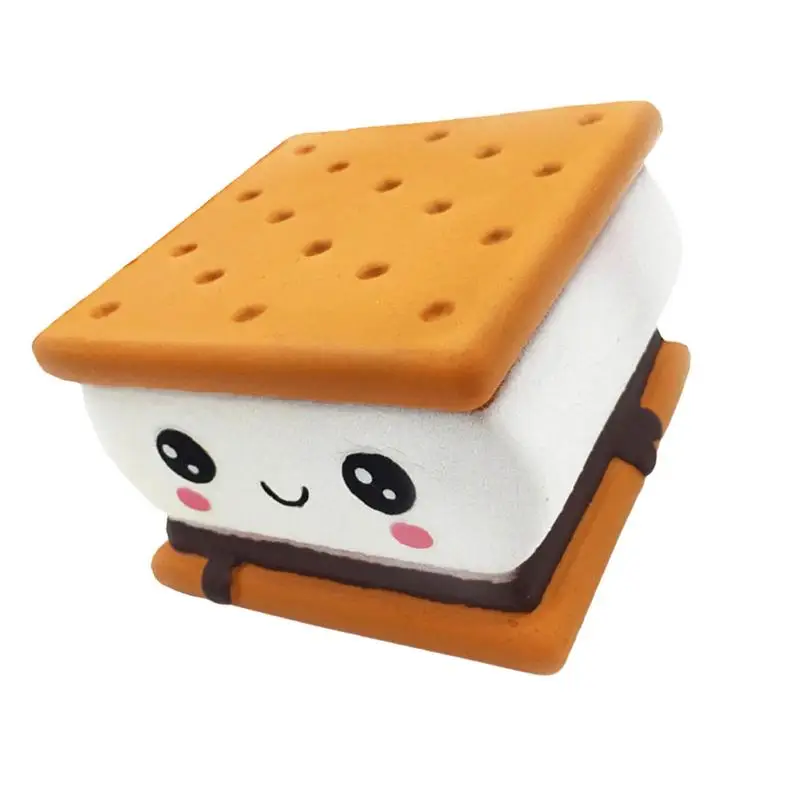 

SquishiesSmores Cake Chocolate Biscuit Cookies Kawaii Soft Slow Rising Scented Food Bread Squish Stress Relief Kid Toys