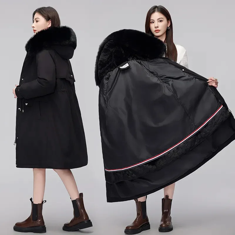 Пальто Pai Overcomes женские парки новинка зимы 2024 длинные пуховые хлопковые пальто