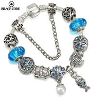 brace code diy handmade jewelry shell pearl charm pendant with glazed luminous beads brand womens bracelet direct sale