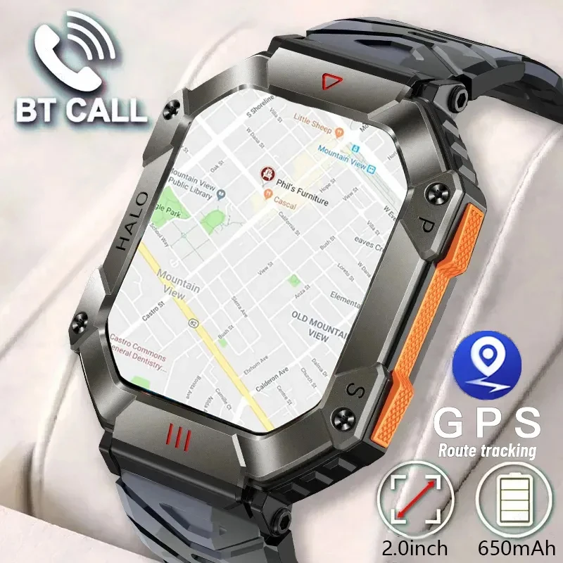 

GEJIAN 2023 New Men's Smart Watch Durable Men's Military Smart Watch 650 mAh Large Battery Compass GPS Motion Path Smart Watch