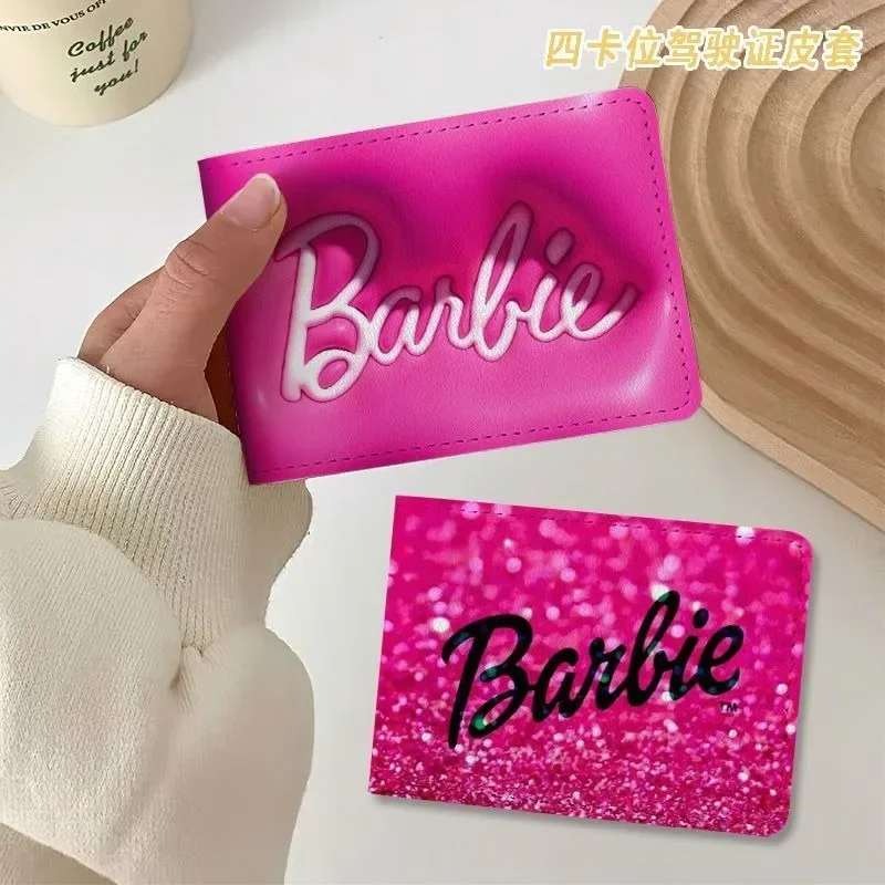 

Kawaii Барби милый защитный чехол для водительского удостоверения аниме мультфильм два в одном кожаный чехол для водительского удостоверения подарок