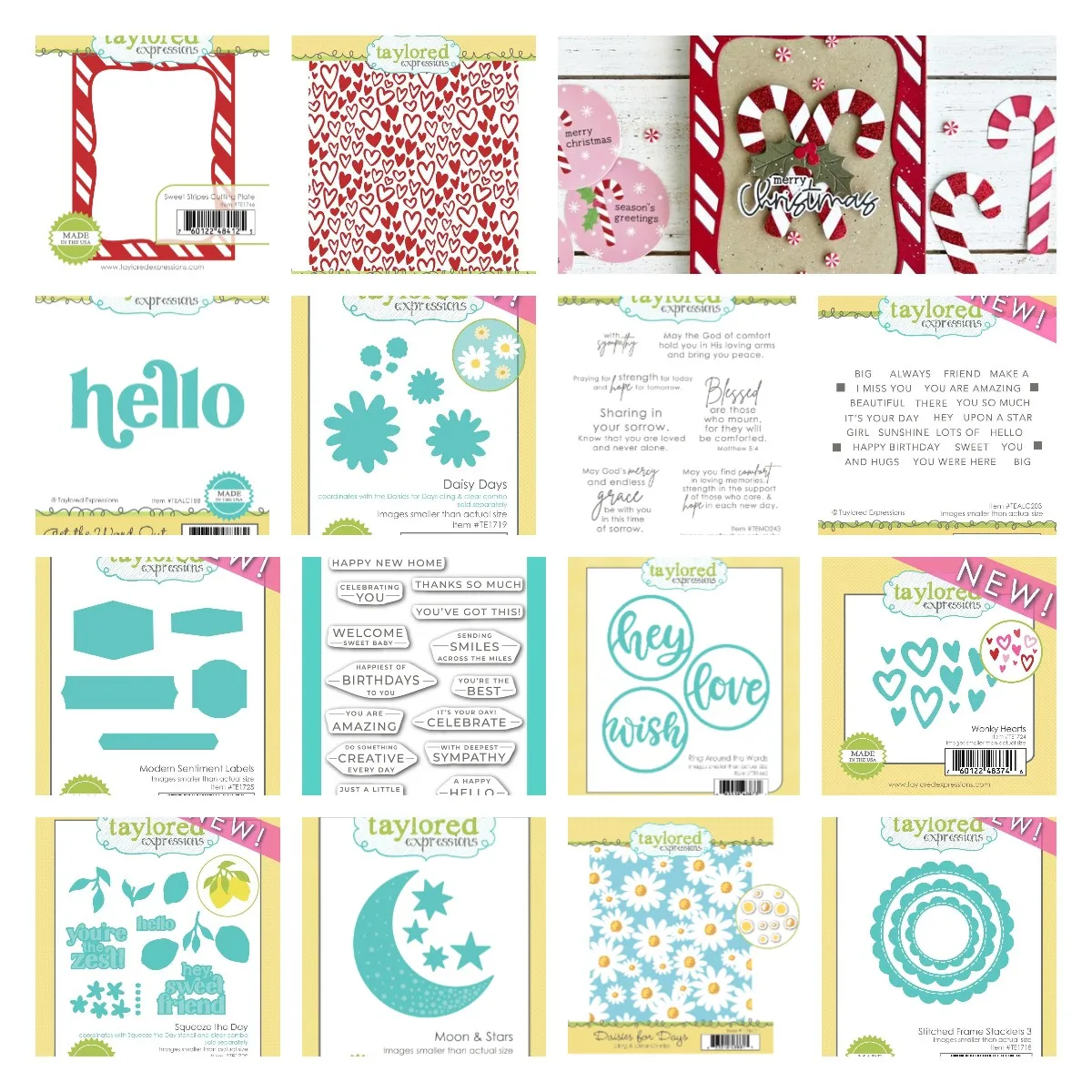 

Moon & Stars Wonky Hearts Hello Metal Cutting Dies Stamps Stencil For 2022 Scrapbook Diary Decoration Embossing Template Diy