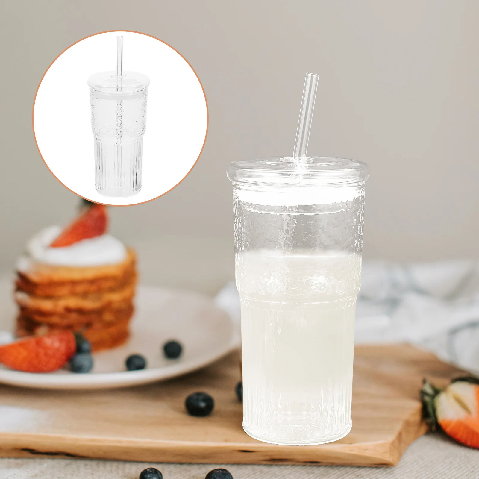 

1 Set Straws Coffee Cup Reusable Iced Coffee Drinking Cup Drinking Bottle Glass Cup for Beverage Home School