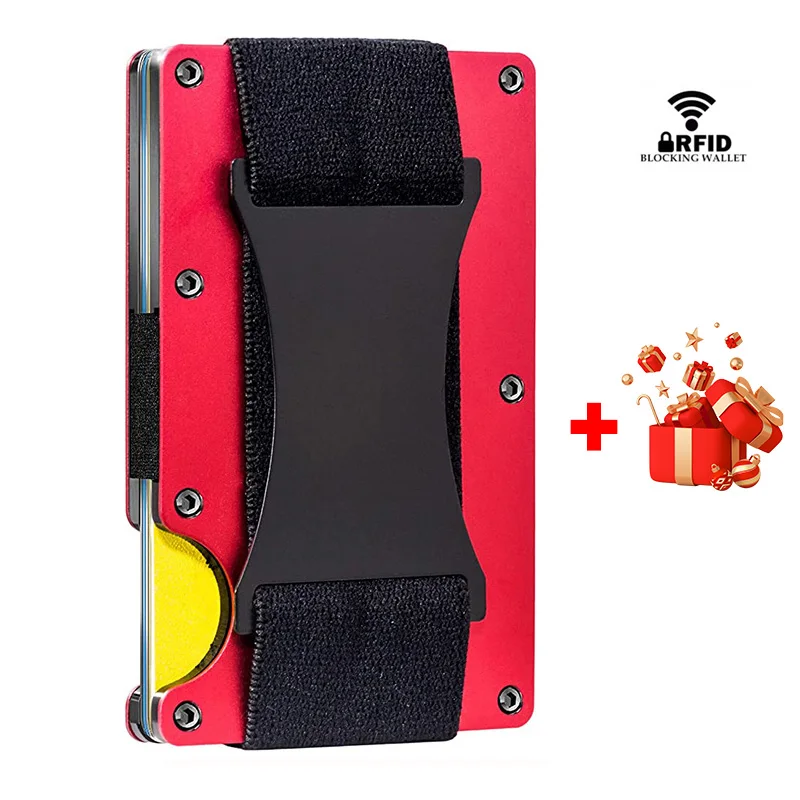 Billetera Hombre Card Holders for Men Smart Wallet RFID Slim Porte Monnaie Luxe Elastic Strap Carte Bancaire Business Customized