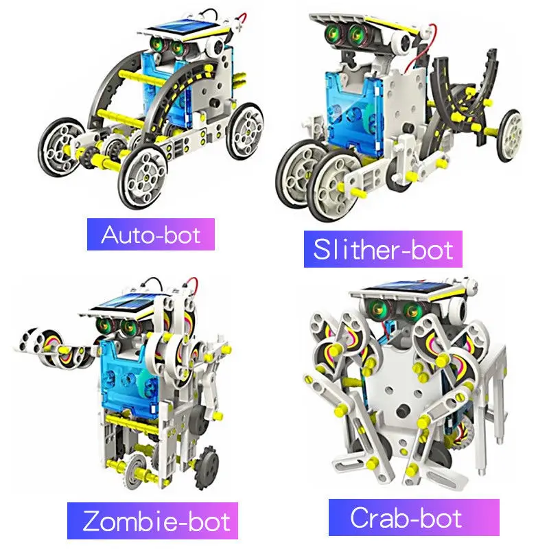 

Solar Robot Kids Toys For Boys Diy Car Solar Power DIY Environmentally Friendly Puzzle Robot 13-in-1 Assembled Toy Model