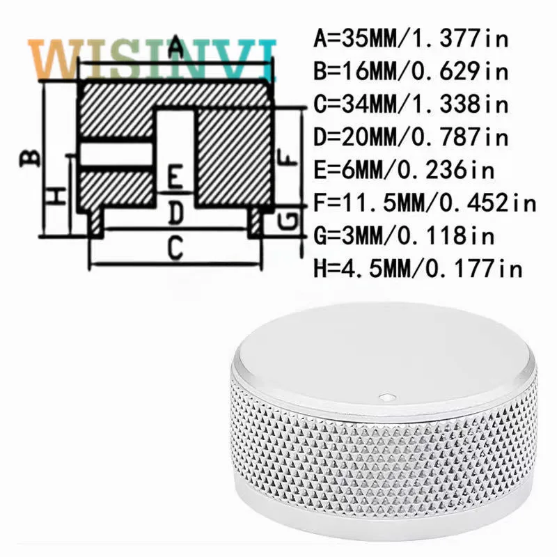 

Крышка ручки потенциометра из алюминиевого сплава 35 мм