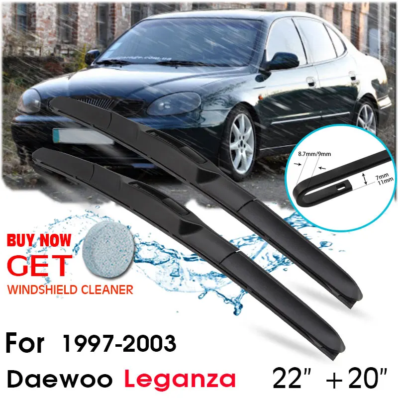 

Car Wiper Blade Front Window Windshield Rubber Silicon Refill Wipers For Daewoo Leganza 1997-2003 LHDRHD 22"+20" Car Accessories