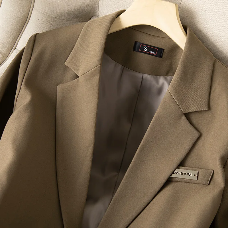 Korean Fashion Spring Notched Blazer Women Classic All Match Long Sleeve Blazers Office Lady Single Breasted Jackets New