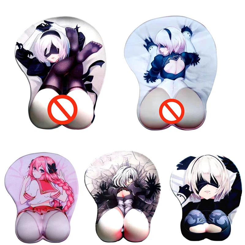 

Non-slip 3D Cute Mouse Pad Anime Sexy Girl Nier 2B 3D Hip Soft Mouse Pads with Wrist Rest Gaming Mousepad Mat for LOLCSGO 26*22