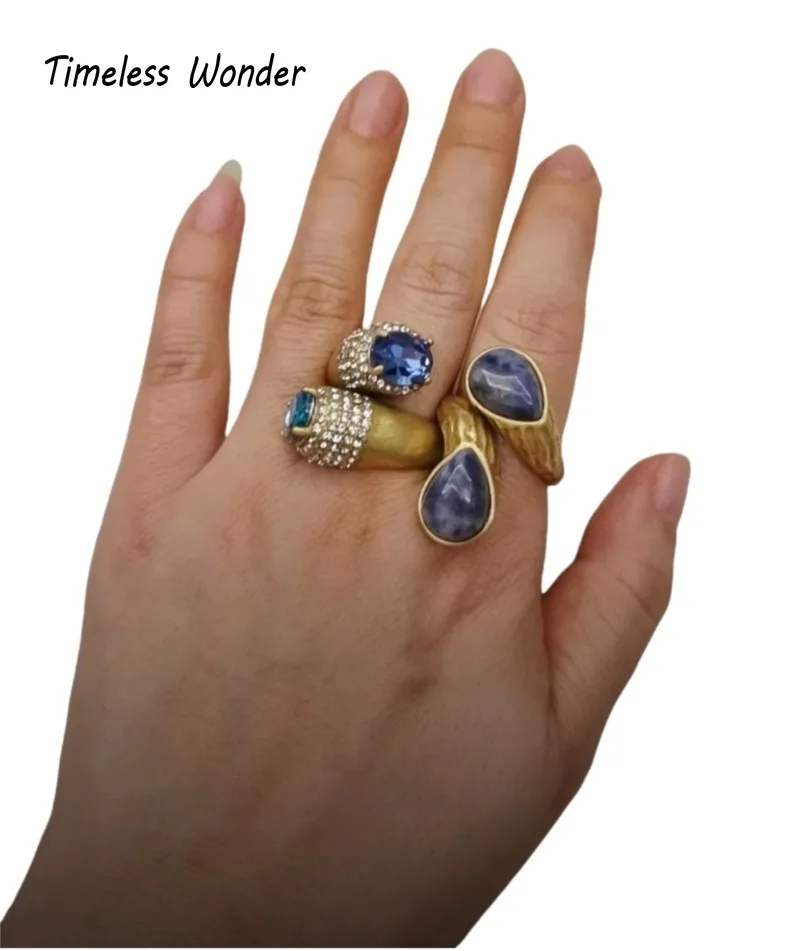 Женские коктейльные кольца с геометрическим цирконом в стиле K-POP