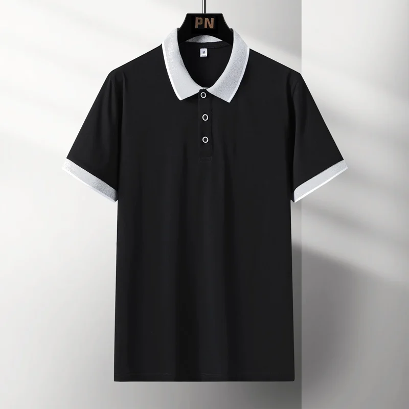 

New 95% Cotton Summer Men'S Fashion Versatile Short-Sleeved Shirt Korean Version Simple Loose Breathable Lapel Casual T-Shirt