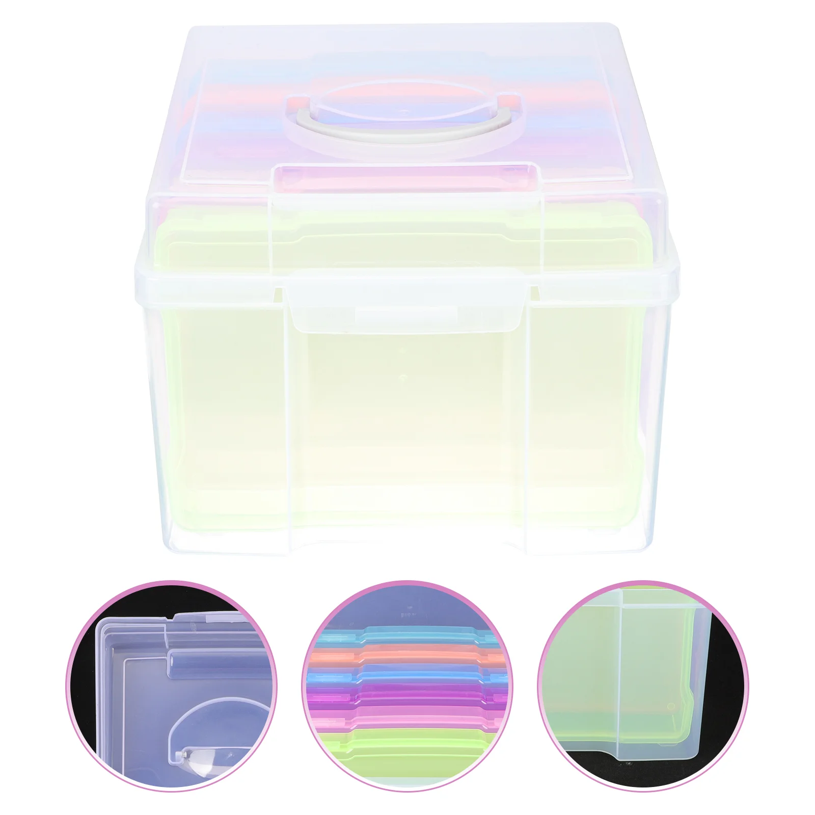 

Box Storage Photoorganizer Keeper Containers Greeting Cases Holderorganizing Clear Picture Craft Container Boxes Jewelry