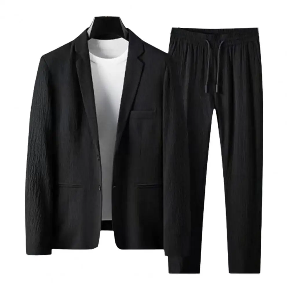 

Костюм мужской в полоску, пальто и брюки, стильный комплект из мягкого пиджака с эластичным поясом и плиссированных брюк