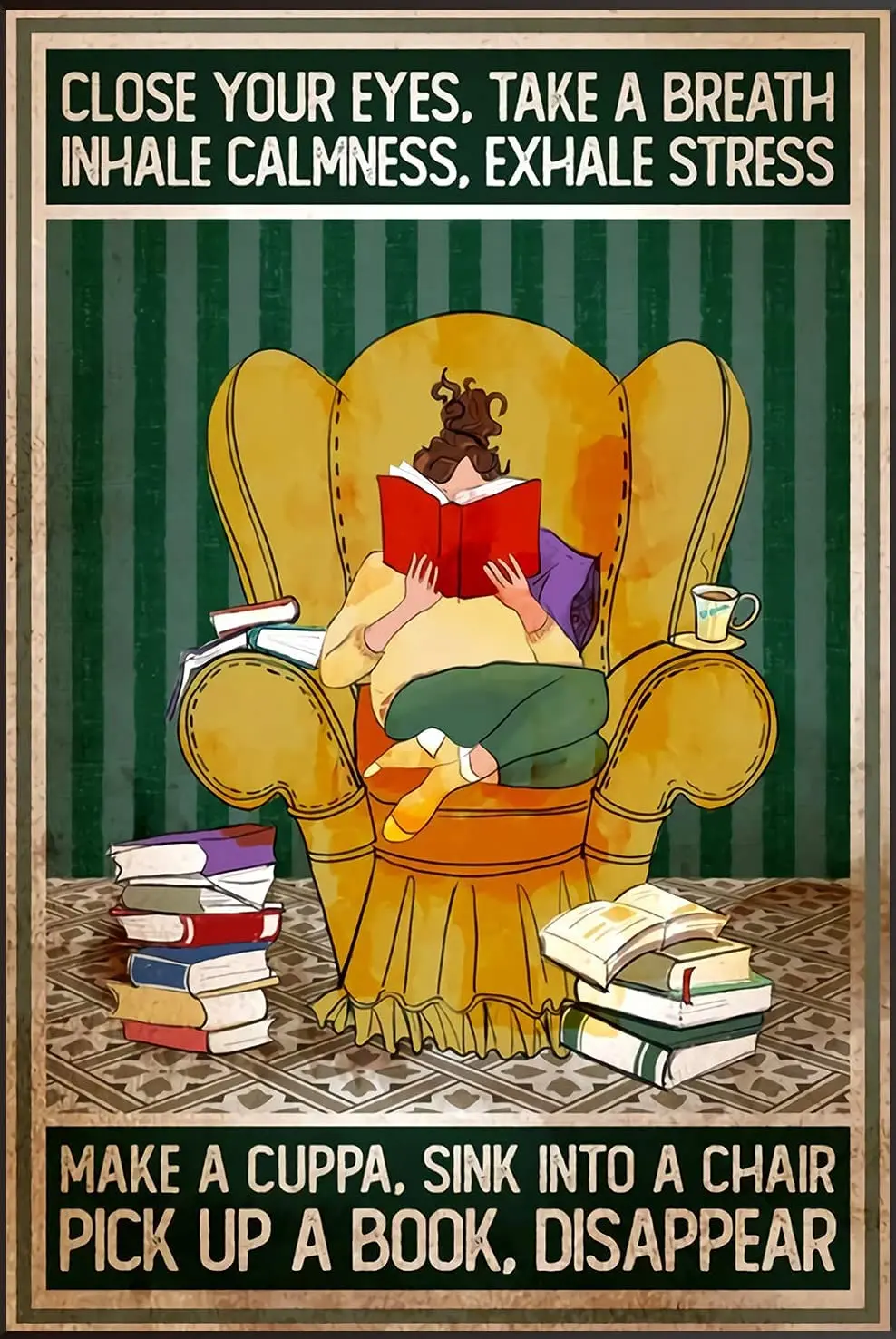 

Постер с надписью «Love Book»-Окунитесь на стул, чтобы забрать книгу и исчезнуть, любит чтение, жестяной металлический знак, жестяной знак