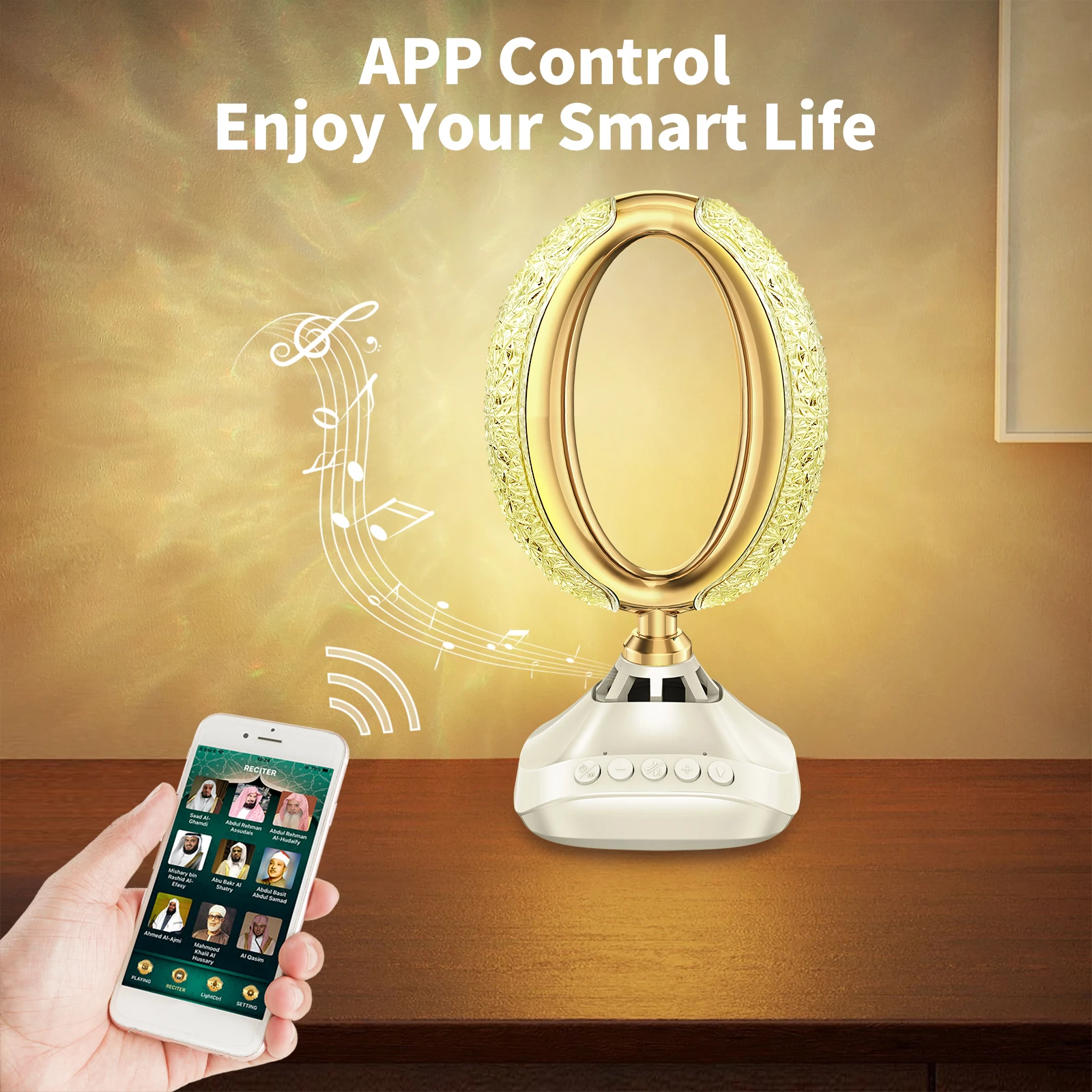 Коран динамик луна лампа обучение Настольная с APP аудио воспроизведение