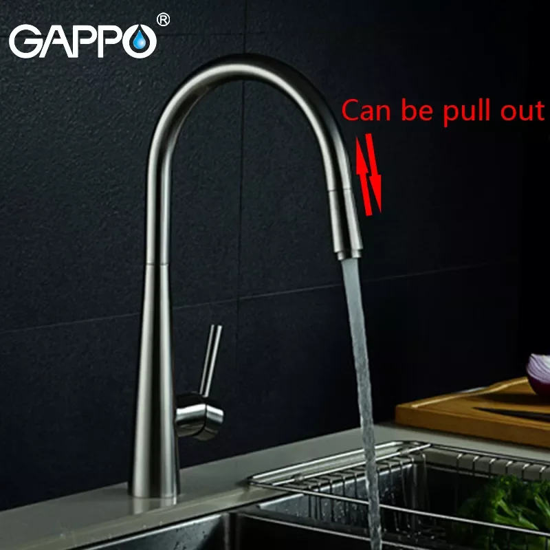 

304 Stainless Steel Pull Out Kitchen Faucet Deck Mounted Sink Faucet Tap Cold And Hot Water Mixer Y40840